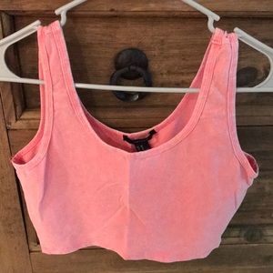 Pink acid wash crop top